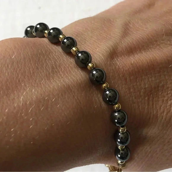 Vintage Metallic Beaded Bracelet - Picture 8 of 10